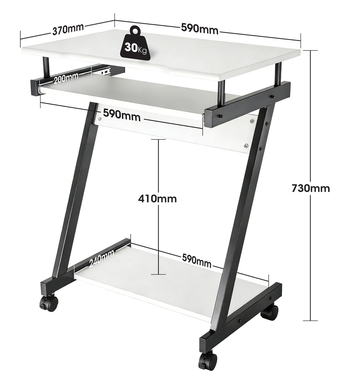 Compact Computer Desk with Slide-out Keyboard Tray Image 10
