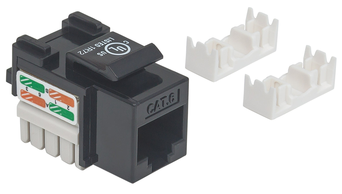 Cat6 Punch-Down Keystone Jack, Black Image 3