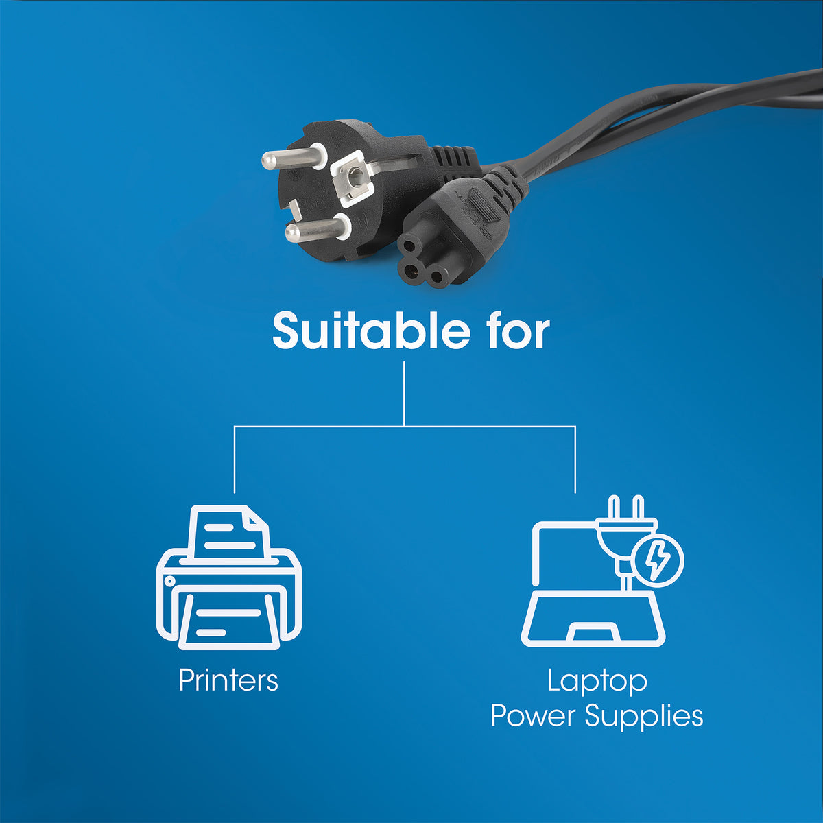 EU Power Cable C5 to CEE 7/7, 1 m Image 7