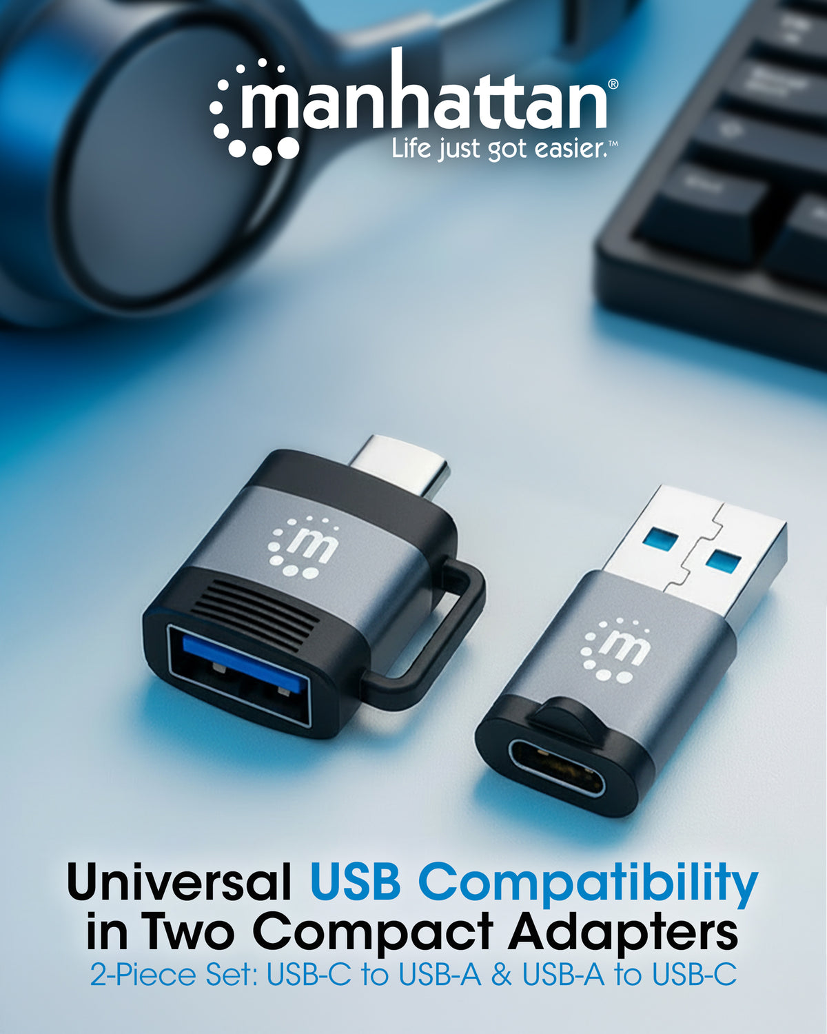 2-Piece Set: USB-C to USB-A & USB-A to USB-C Adapters Image 11