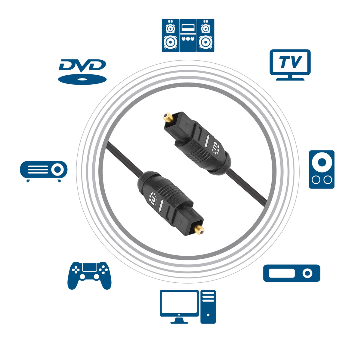 Toslink Digital Optical Audio Cable, 1 m Image 9