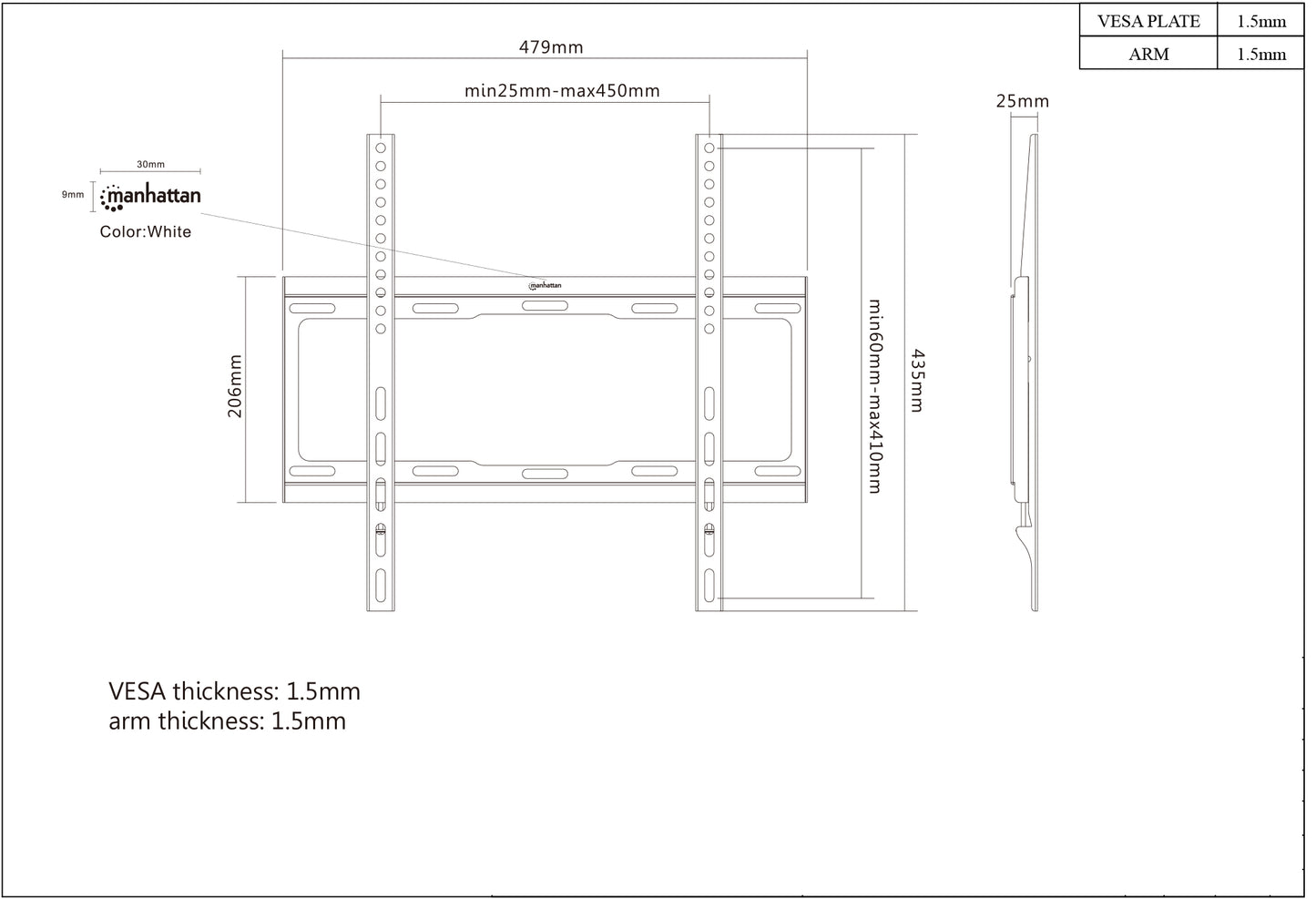 Low-Profile Fixed TV Wall Mount, for 32" to 55" Displays Image 6