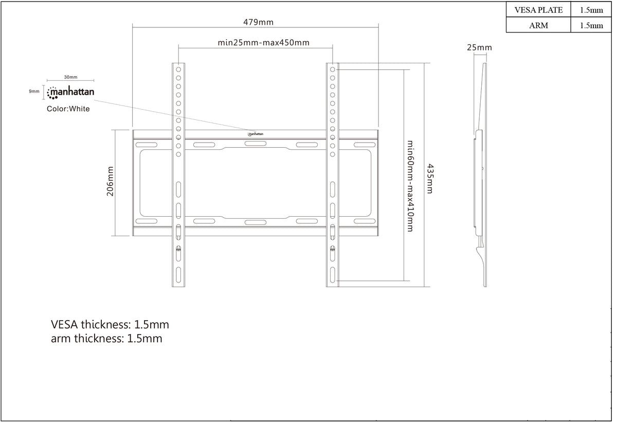Low-Profile Fixed TV Wall Mount, for 32" to 55" Displays Image 6