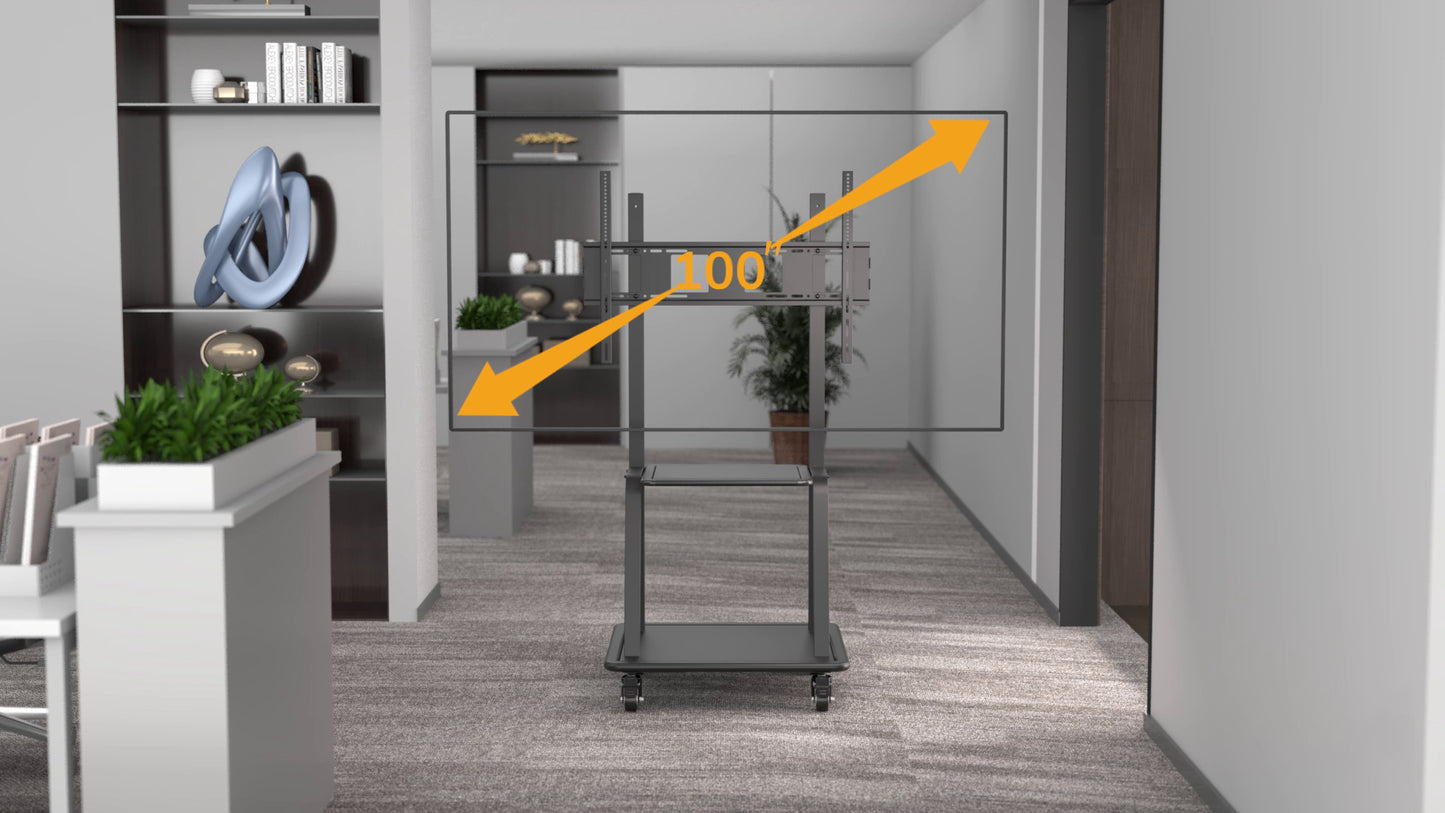 Ultra Heavy-Duty Height-Adjustable TV Cart, for 37" to 100" Displays Image 8