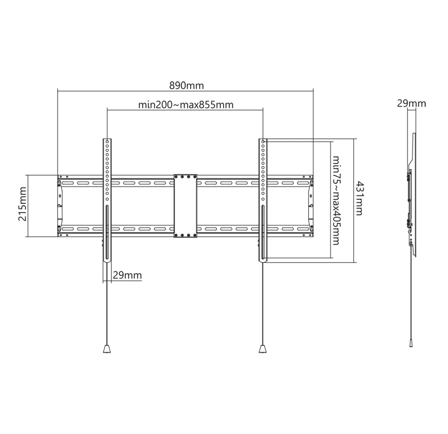 Low-Profile Fixed TV Wall Mount, for 43" to 100" Displays Image 12