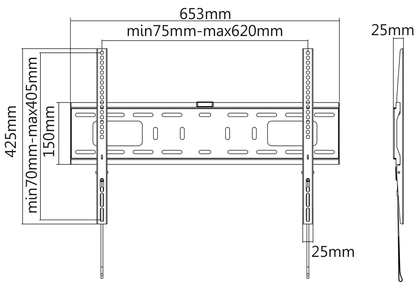 Heavy-Duty Low-Profile TV Wall Mount, for 37" to 70" Displays Image 7