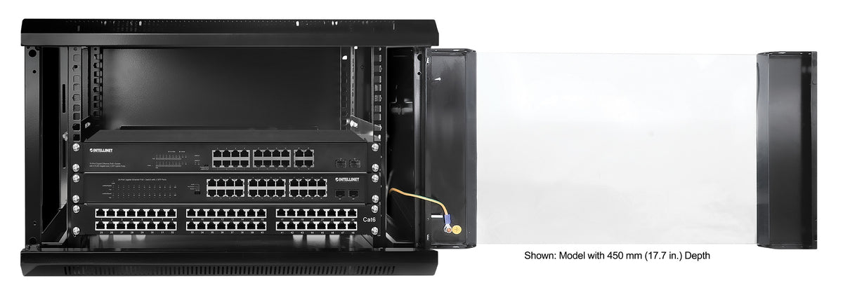6U 19" Wall Mount Network Cabinet, Standard Line, 600 mm (23.6 in.) Depth, Black Image 7