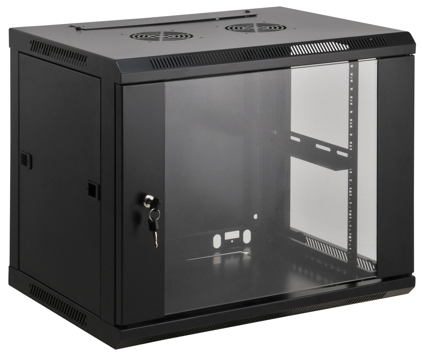 15U 19" Wall Mount Network Cabinet, Standard Line, 600 mm (23.6 in.) Depth, Black Image 1