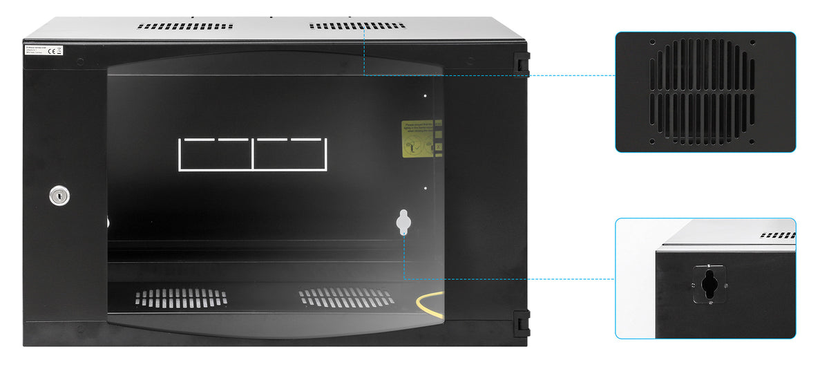 6U 19" Swing Out Wall Mount Network Cabinet, Standard Line, 450 mm (17.7 in.) Depth, Black Image 8