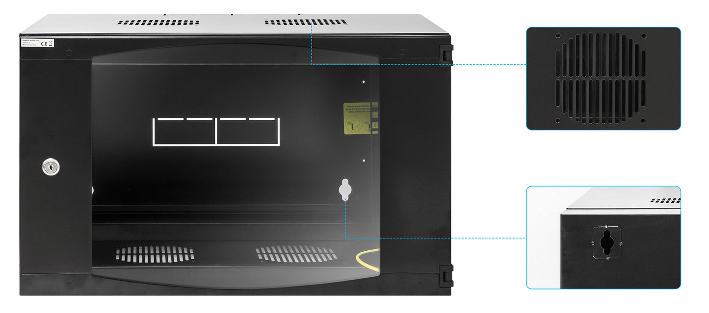 6U 19" Swing Out Wall Mount Network Cabinet, Standard Line, 450 mm (17.7 in.) Depth, Black Image 8