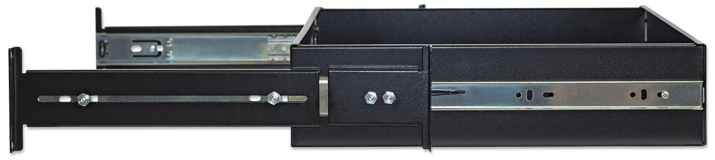 19" Storage Drawer Shelf, 2U, 350 mm Depth, Black Image 7