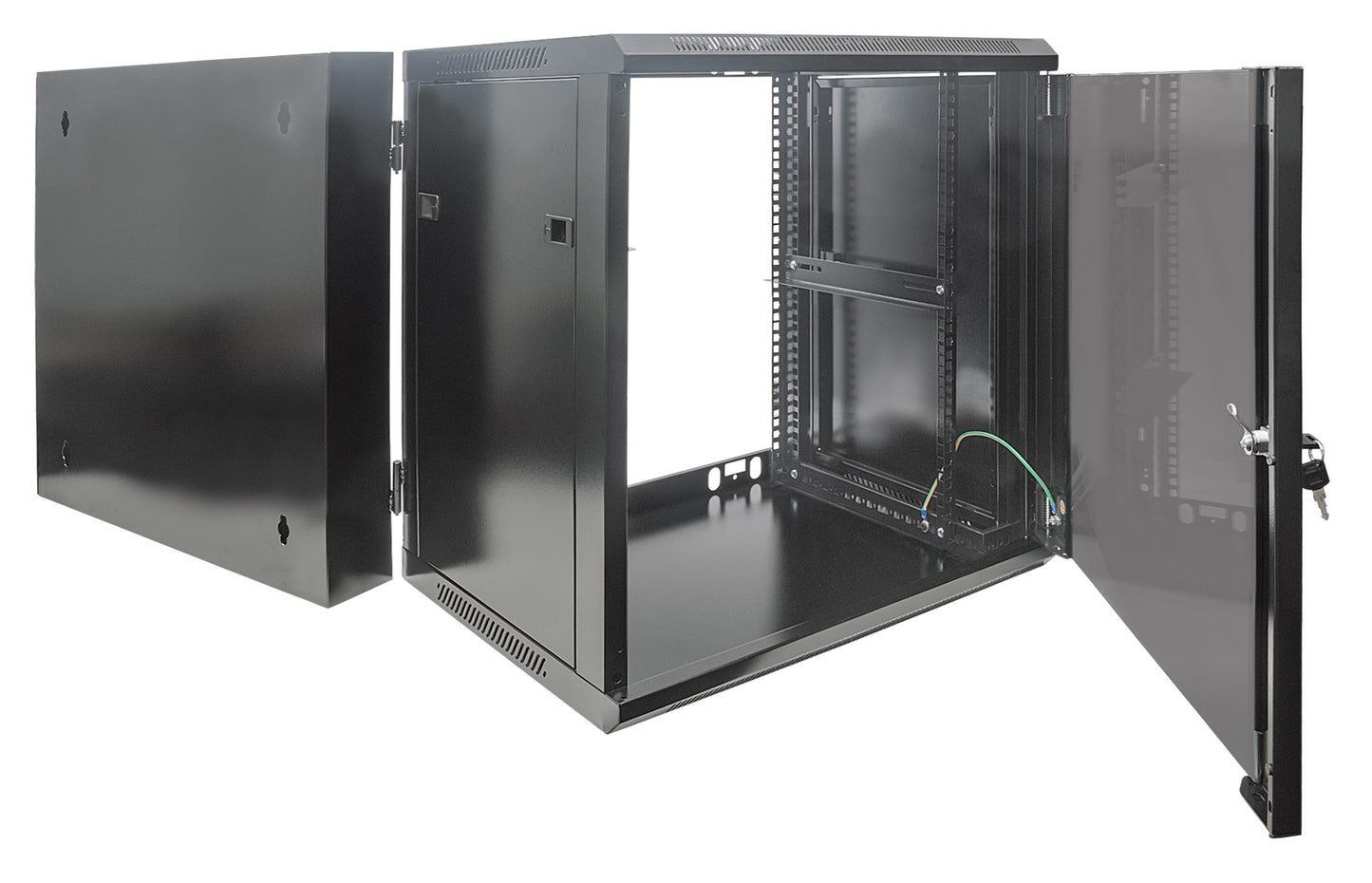 12U 19" Swing Out Wall Mount Network Cabinet, 550 mm (21.7 in.) Depth, Black Image 7