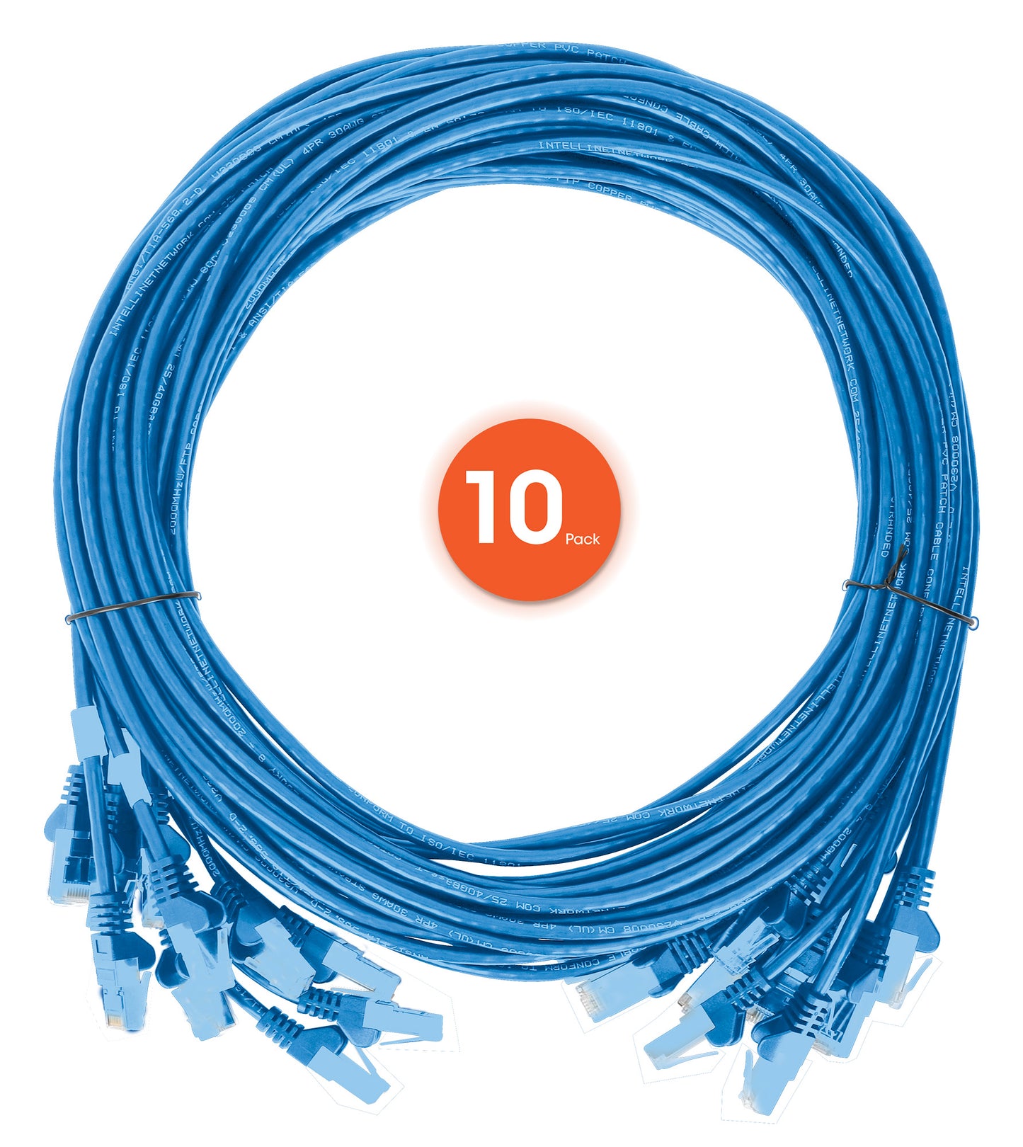 Cat6 U/UTP Premium Network Patch Cable, 2 m (7 ft.), Blue, 10-Pack Image 7