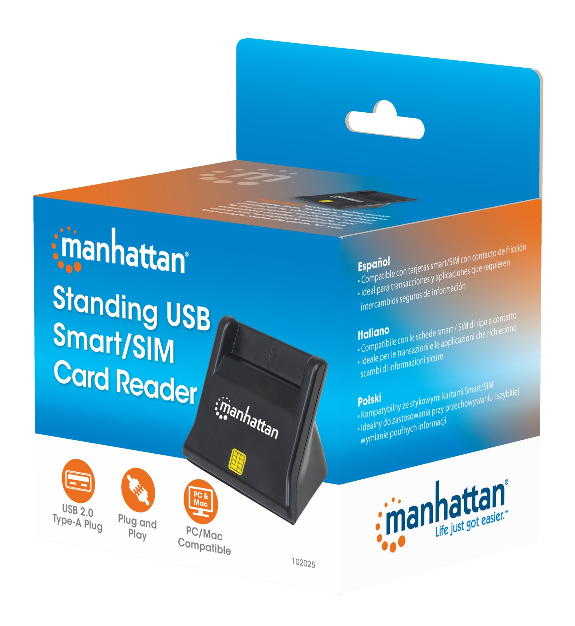 Standing USB-A Smart Card Reader Packaging Image 2