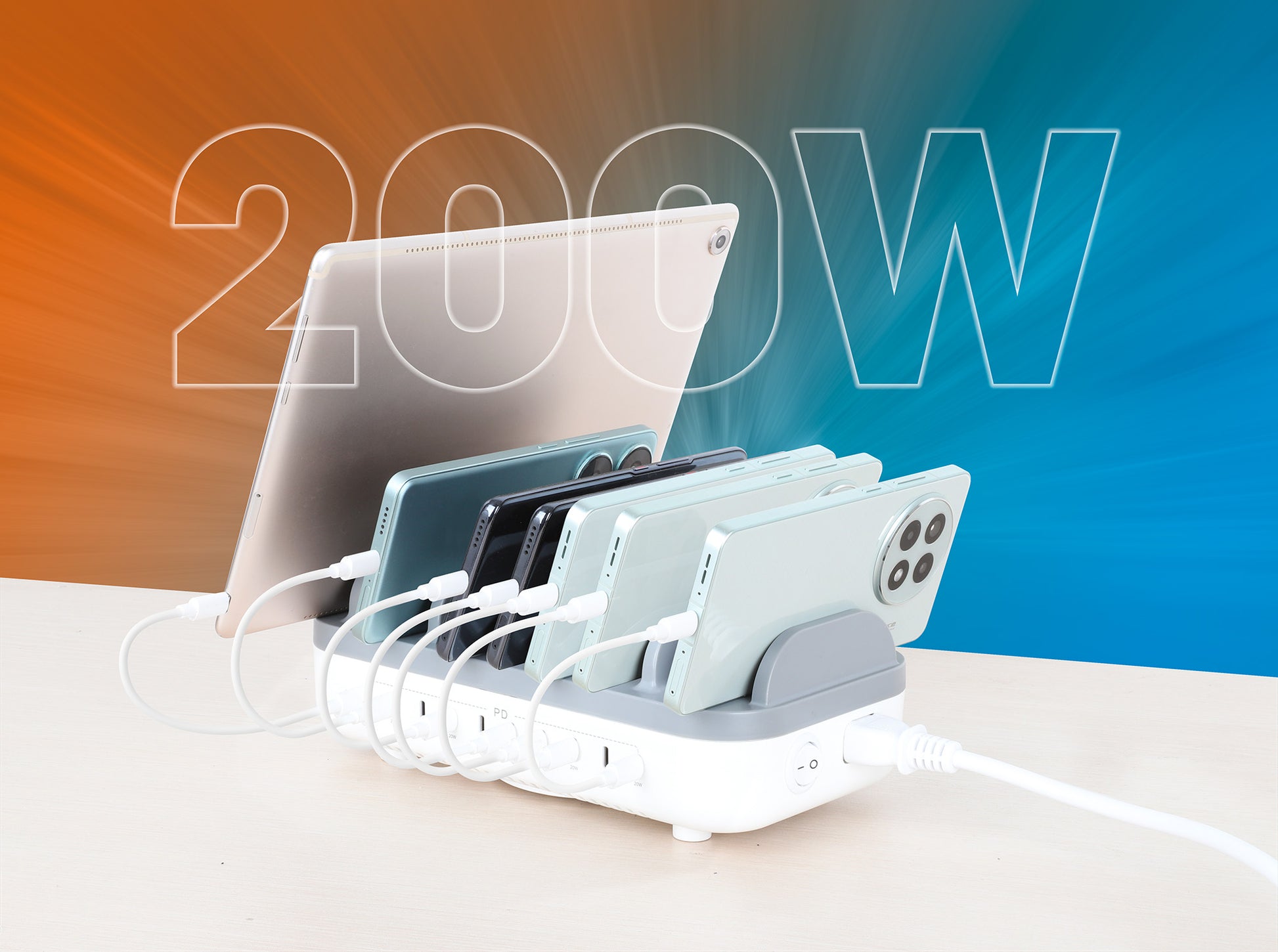 10-Port USB-C Power Delivery Charging Station - 20W per Port Image 6