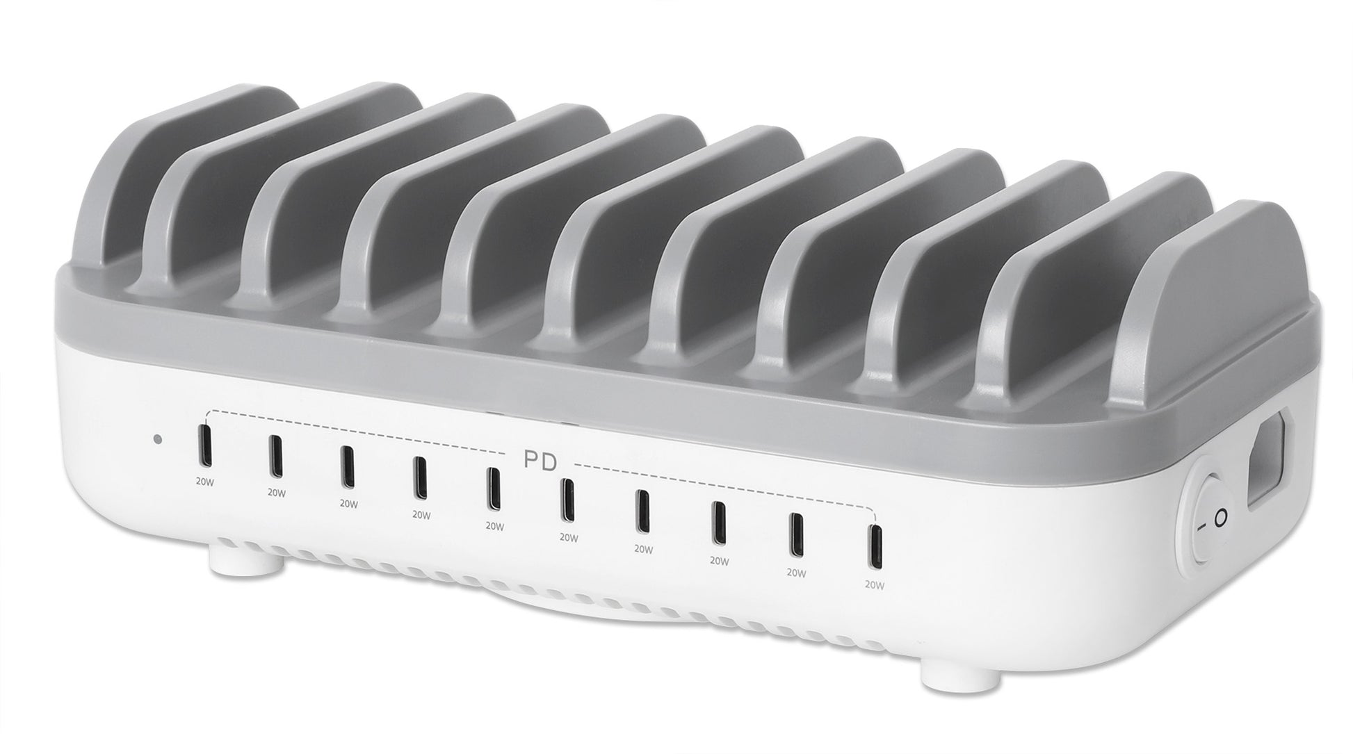 10-Port USB-C Power Delivery Charging Station - 20W per Port Image 1
