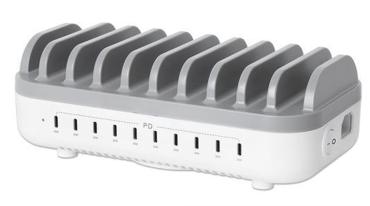 10-Port USB-C Power Delivery Charging Station - 20W per Port Image 1