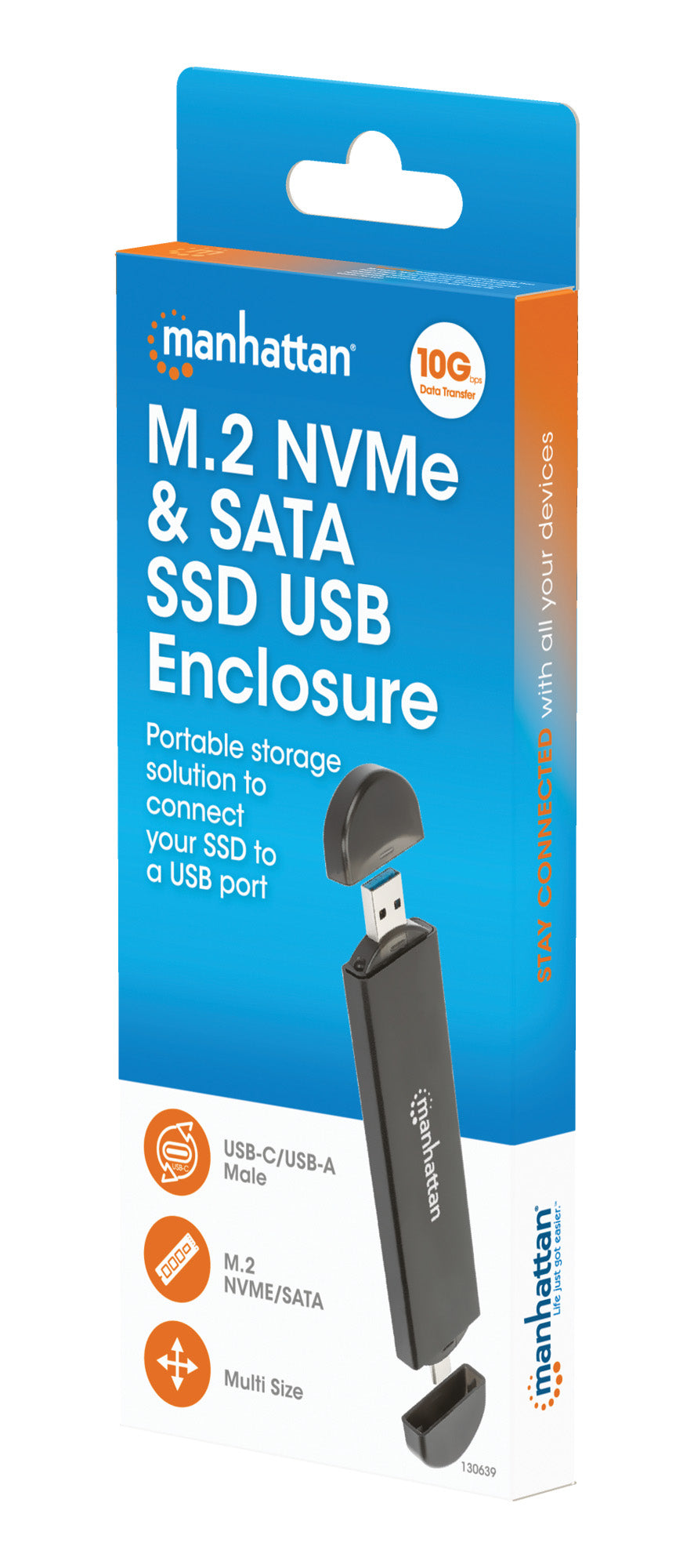 M.2 NVMe and SATA SSD USB Enclosure Packaging Image 2