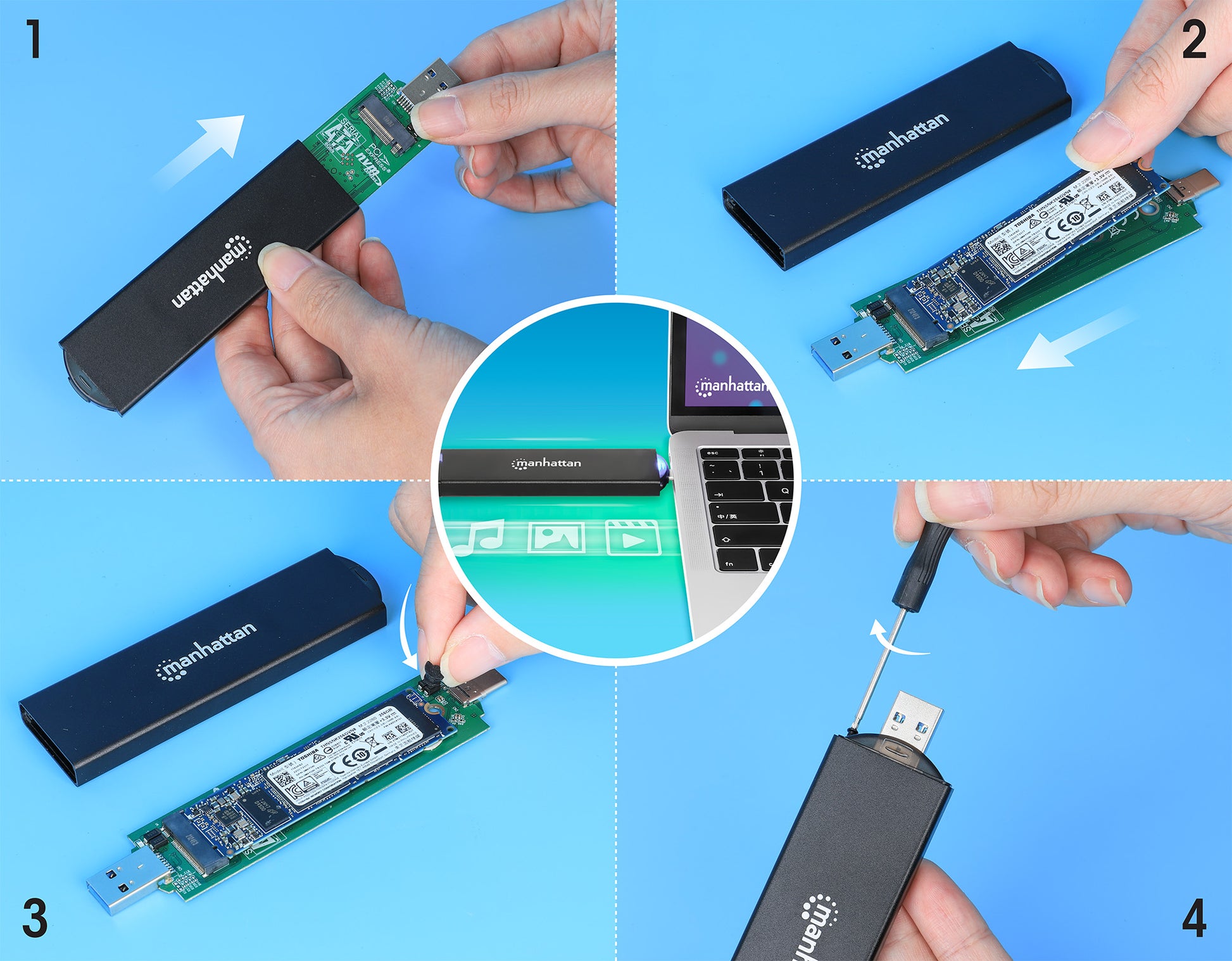 M.2 NVMe and SATA SSD USB Enclosure Image 14