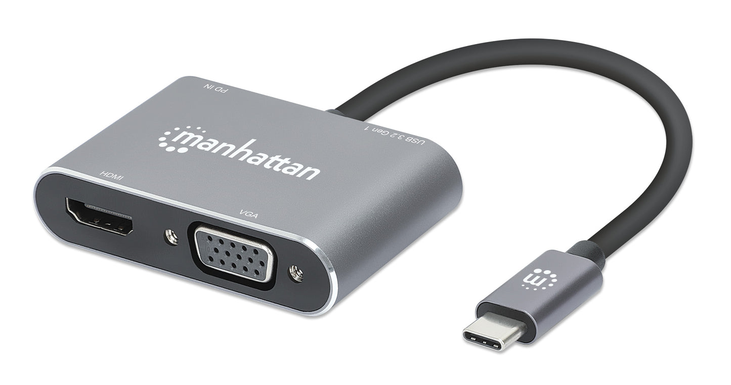 USB-C to HDMI & VGA 4-in-1 Docking Converter with Power Delivery Image 1