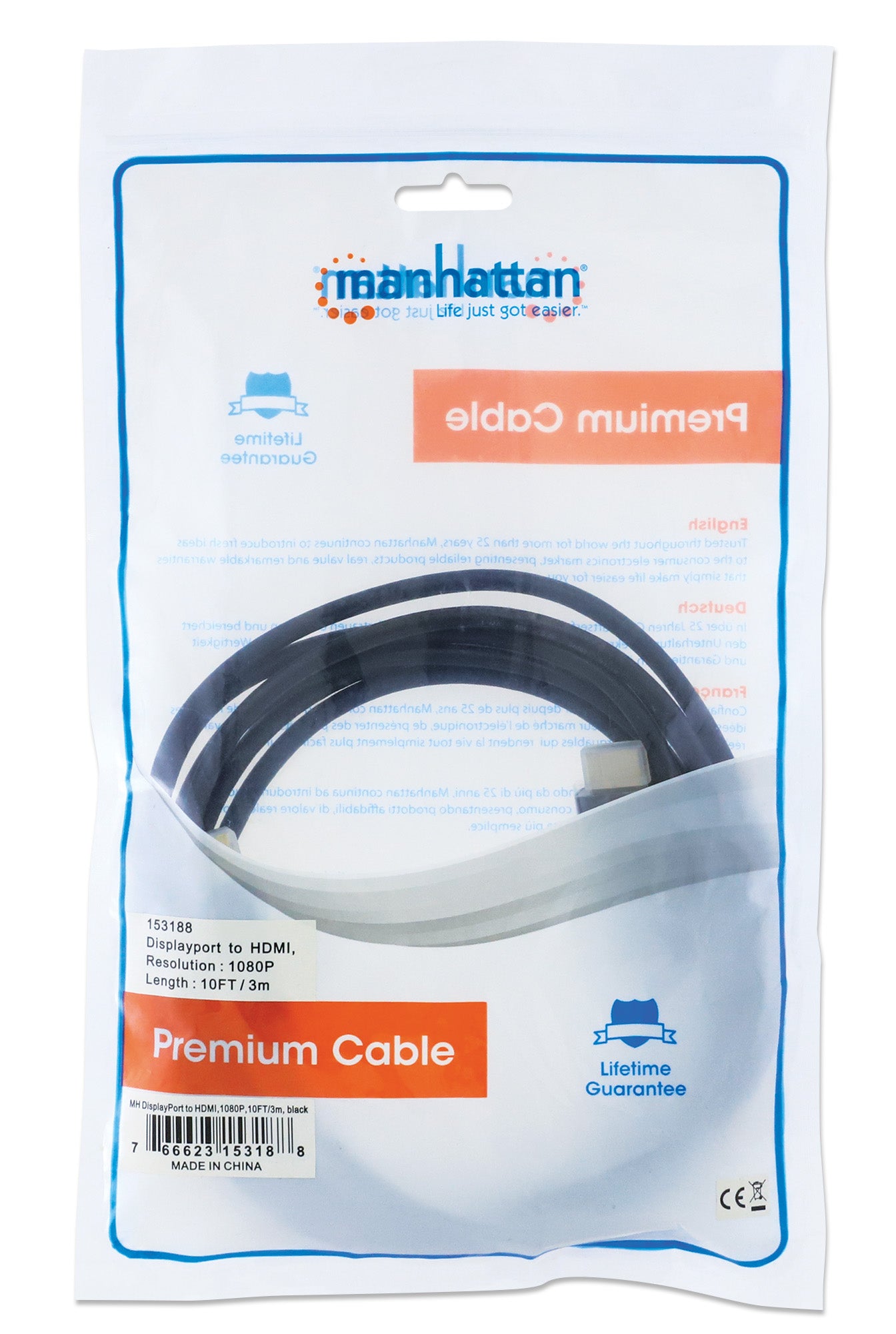 1080p DisplayPort to HDMI Cable Packaging Image 2