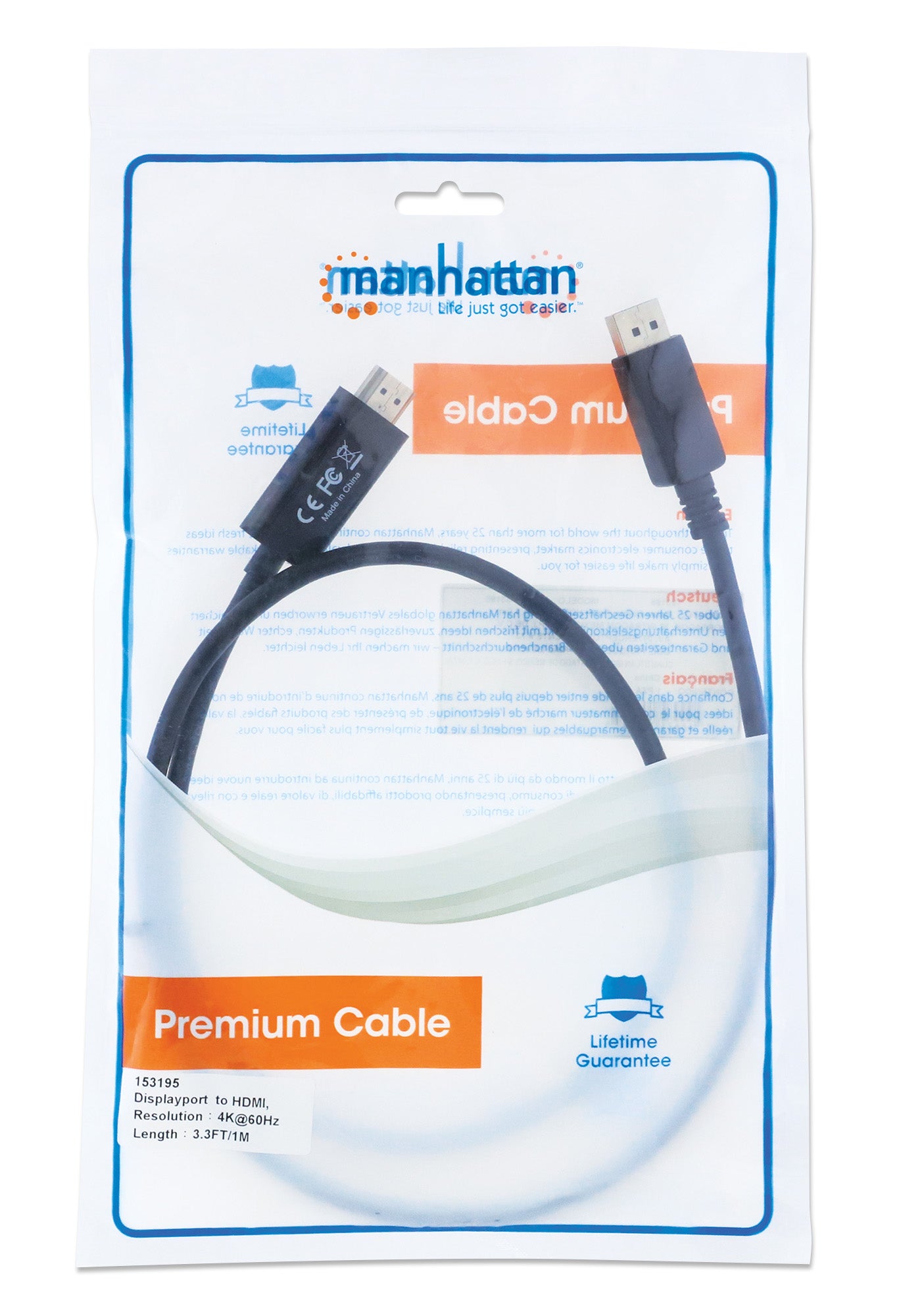 4K@60Hz DisplayPort to HDMI Cable Packaging Image 2