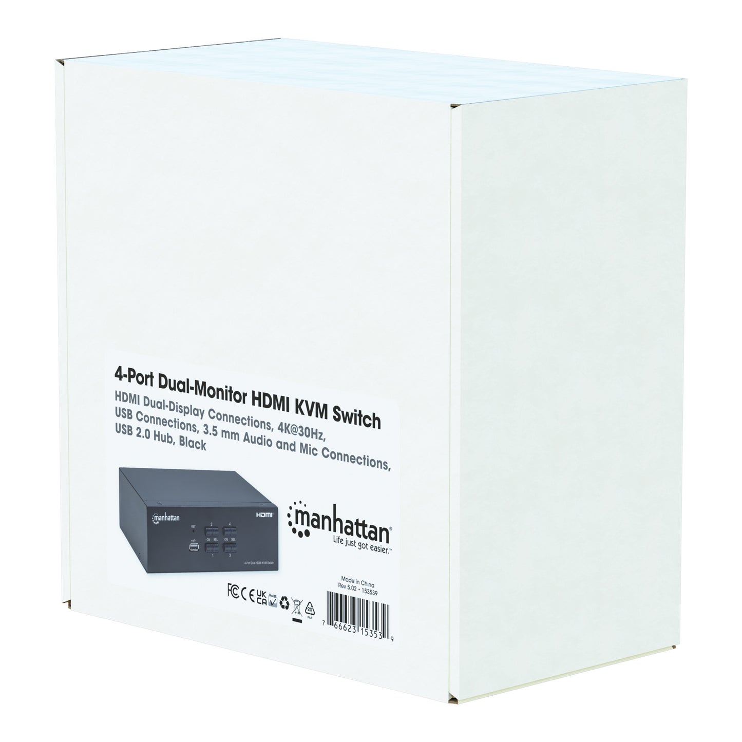 4-Port Dual-Monitor HDMI KVM Switch Packaging Image 2