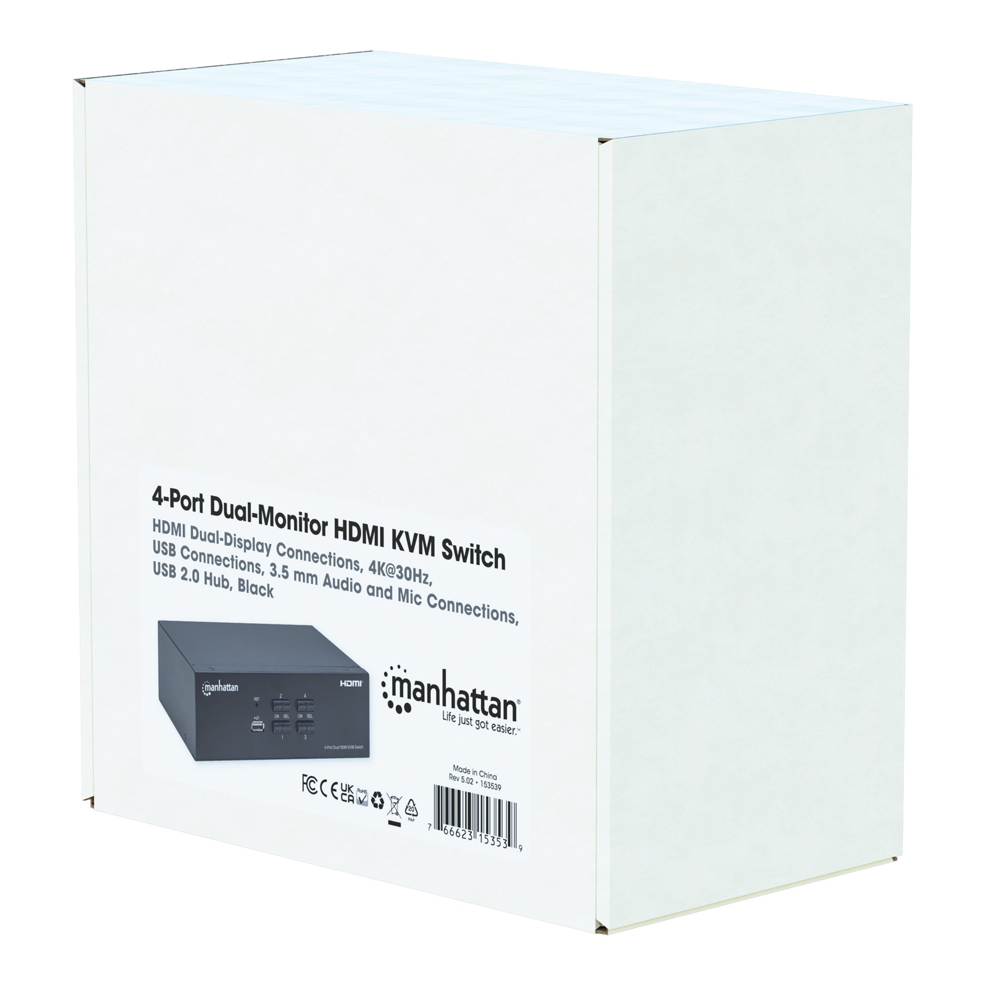 4-Port Dual-Monitor HDMI KVM Switch Packaging Image 2