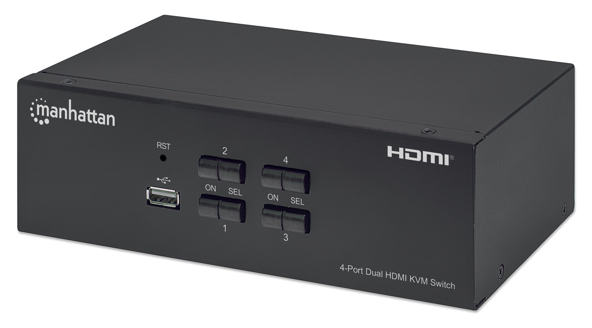 4-Port Dual-Monitor HDMI KVM Switch Image 1