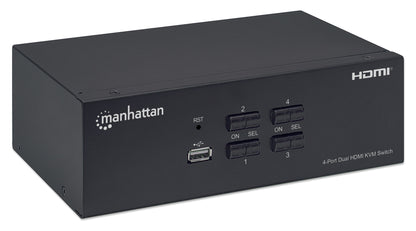 4-Port Dual-Monitor HDMI KVM Switch Image 3