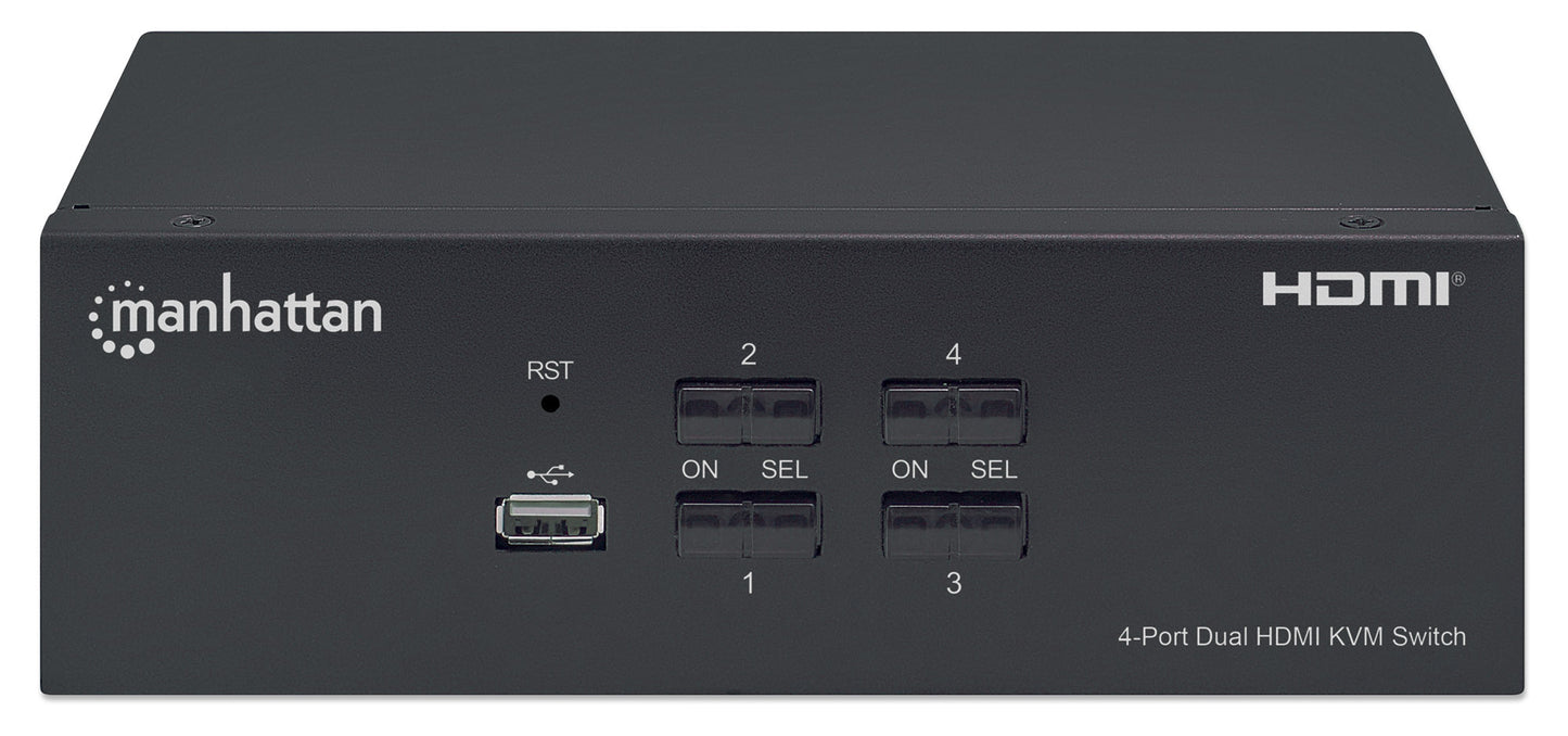 4-Port Dual-Monitor HDMI KVM Switch Image 4