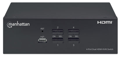 4-Port Dual-Monitor HDMI KVM Switch Image 4