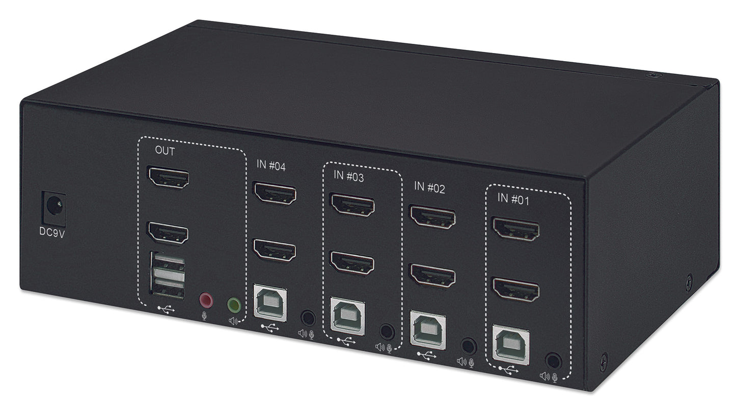 4-Port Dual-Monitor HDMI KVM Switch Image 5