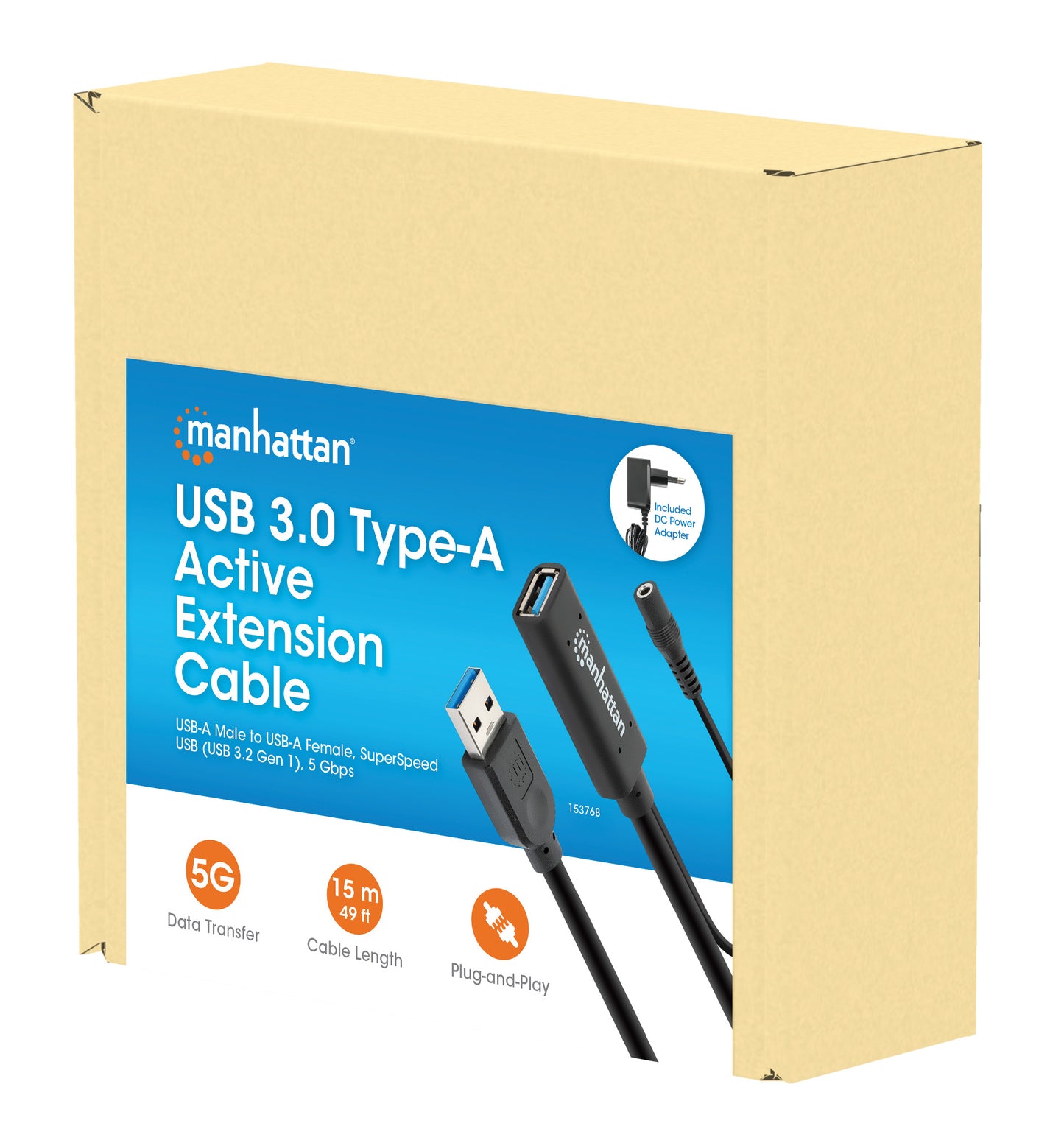 USB 3.0 Type-A Active Extension Repeater Cable Packaging Image 2