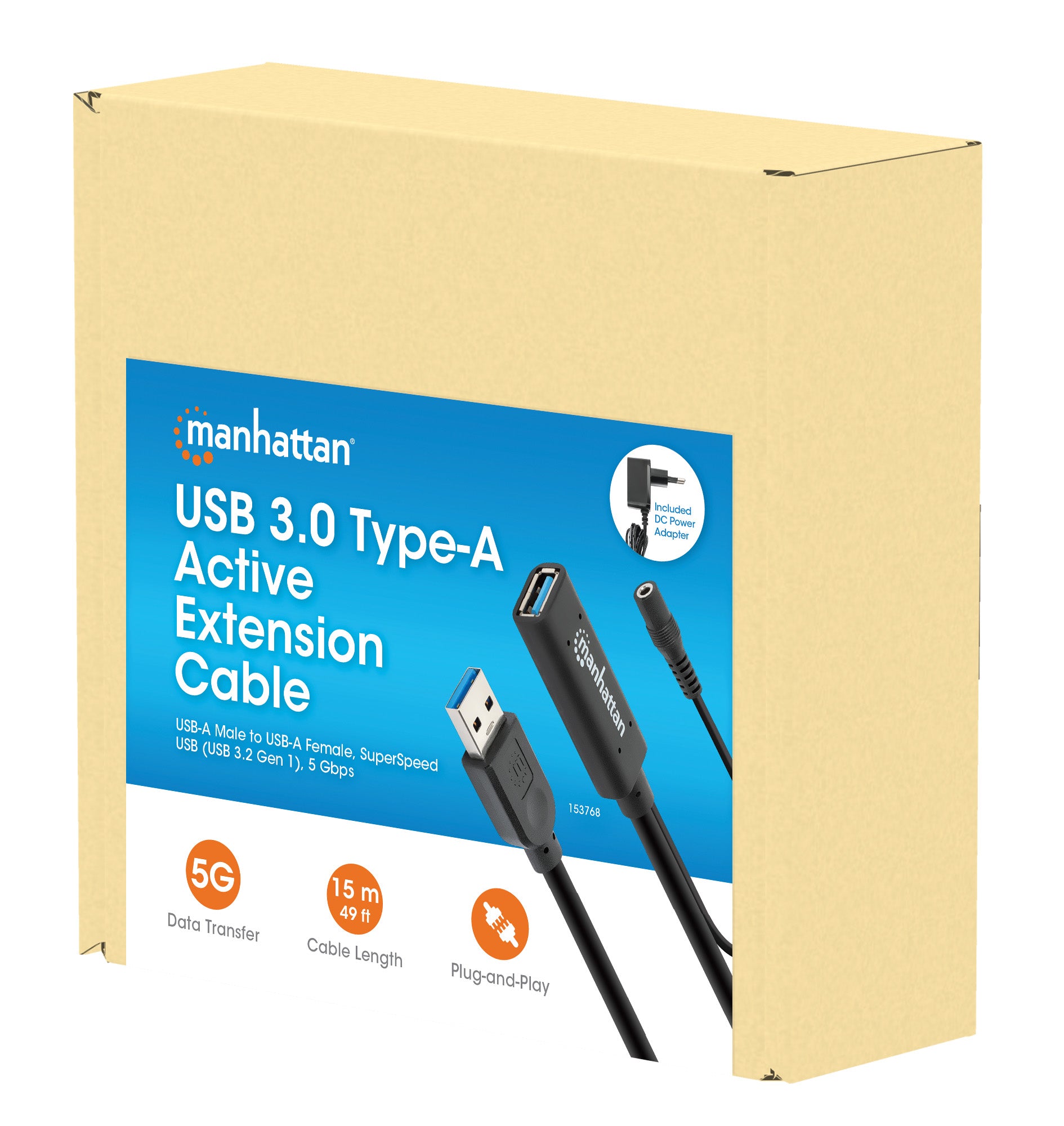 USB 3.0 Type-A Active Extension Repeater Cable Packaging Image 2