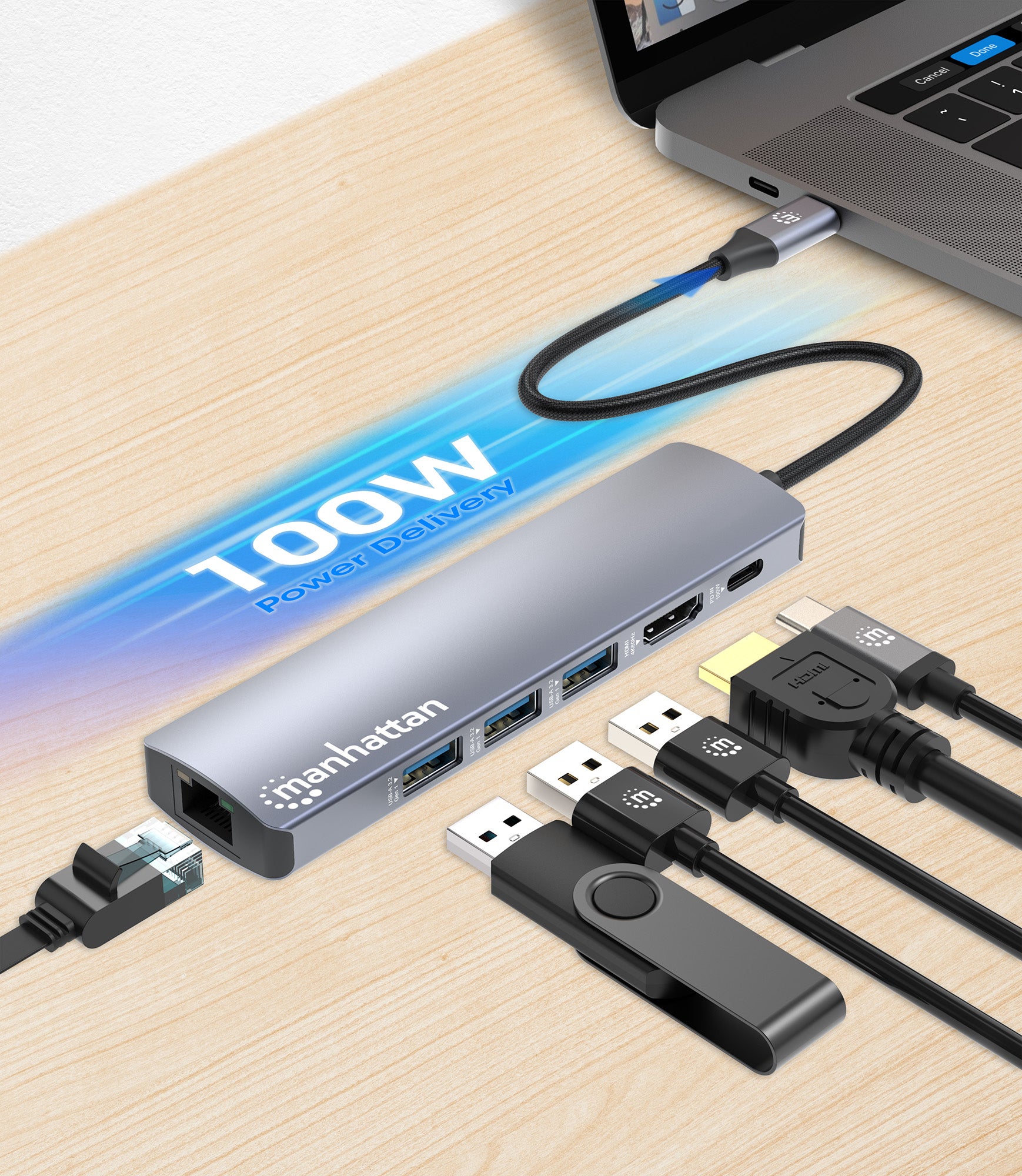 USB-C PD 6-in-1 4K Docking Station / Multiport Hub Image 8