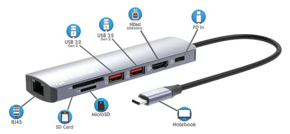 USB-C PD 7-in-1 4K Docking Station / Multiport Hub Image 9