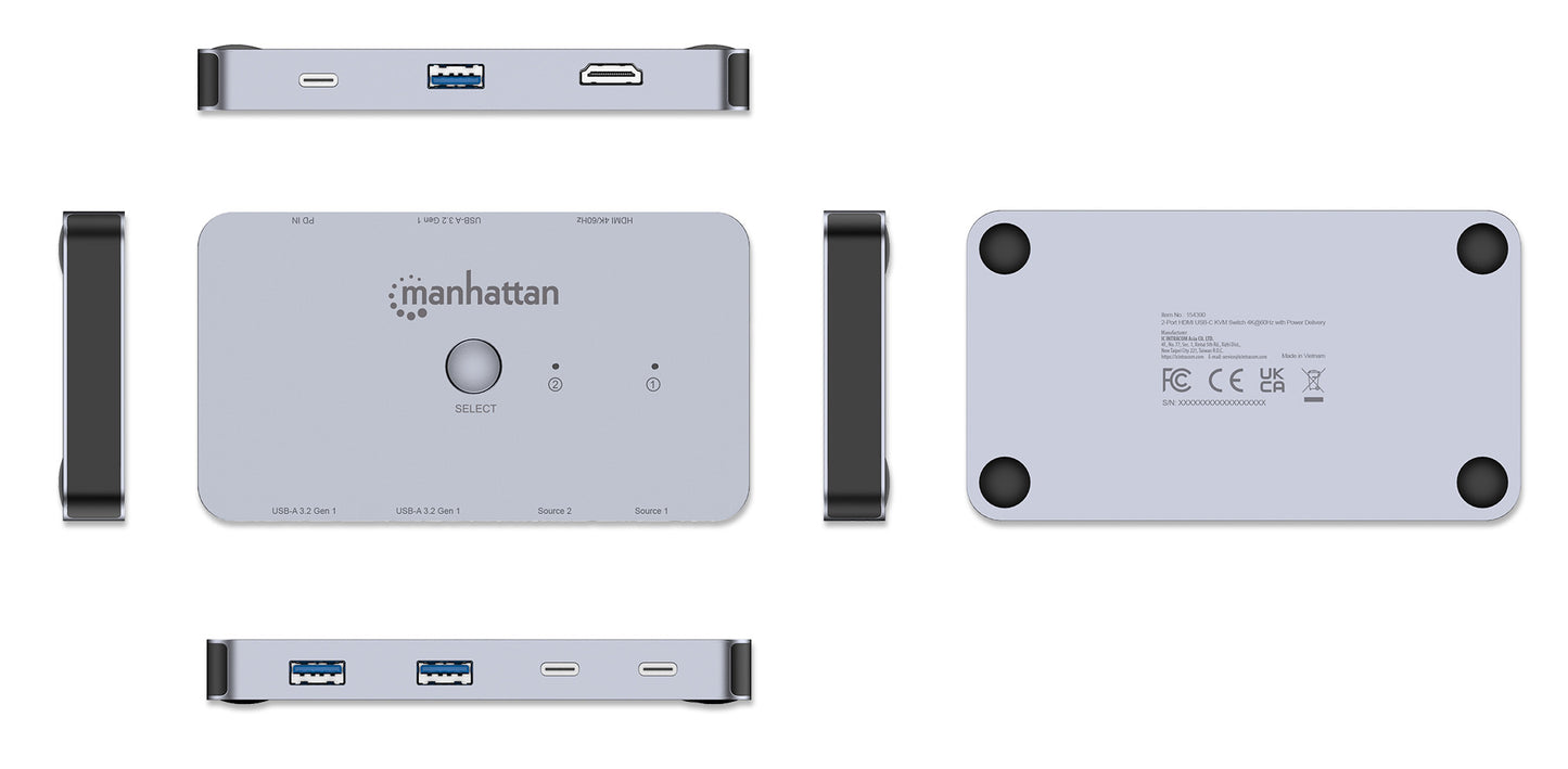 2-Port HDMI USB-C KVM Switch 4K@60Hz with Dual Power Delivery Image 12