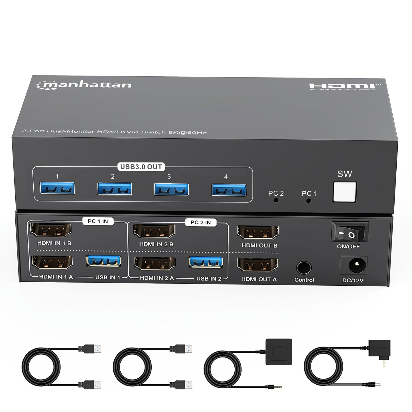 2-Port Dual-Monitor HDMI KVM Switch 8K@60Hz Image 13