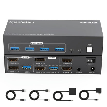 2-Port Dual-Monitor HDMI KVM Switch 8K@60Hz Image 13