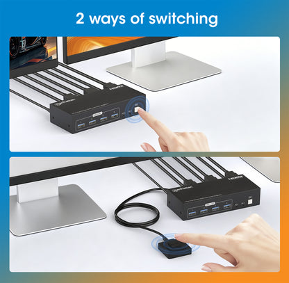 2-Port Dual-Monitor HDMI KVM Switch 8K@60Hz Image 5