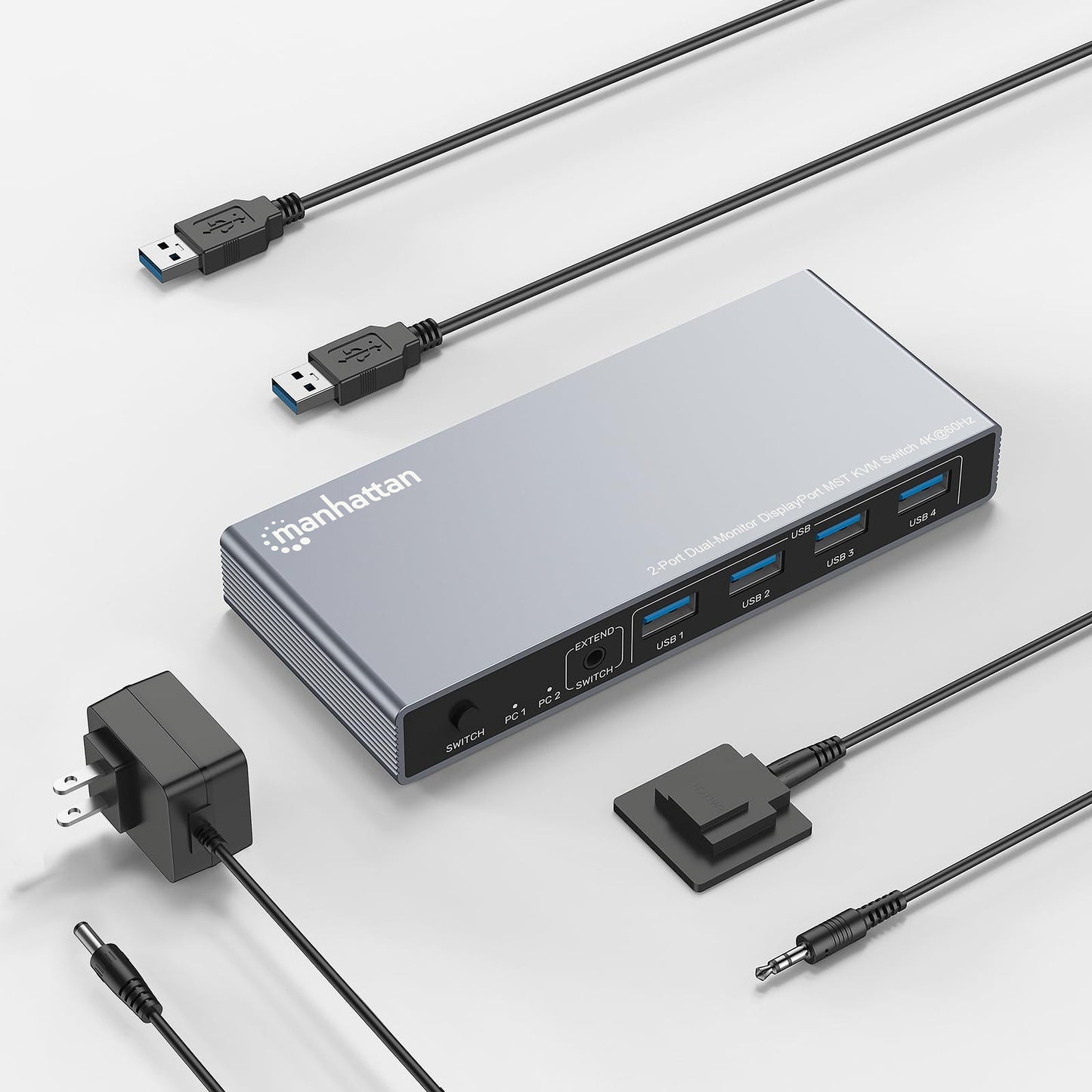 2-Port Dual-Monitor DisplayPort MST KVM Switch 4K@60Hz Image 12