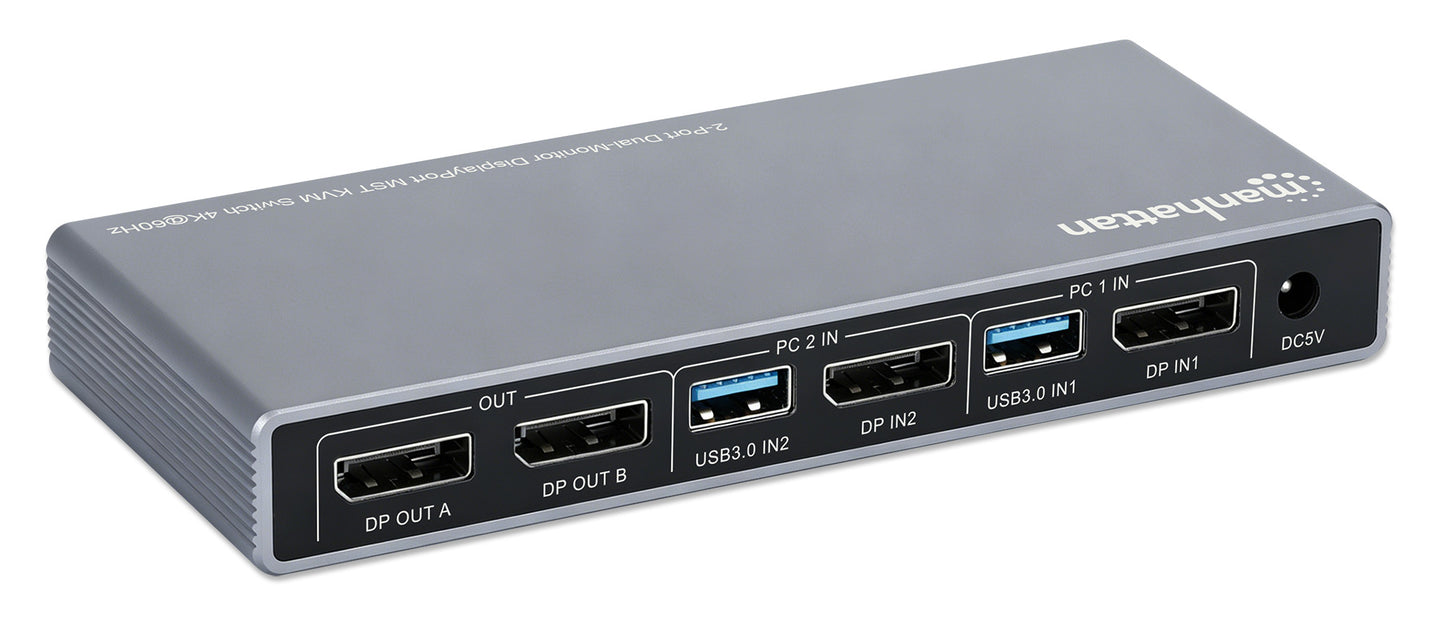 2-Port Dual-Monitor DisplayPort MST KVM Switch 4K@60Hz Image 4