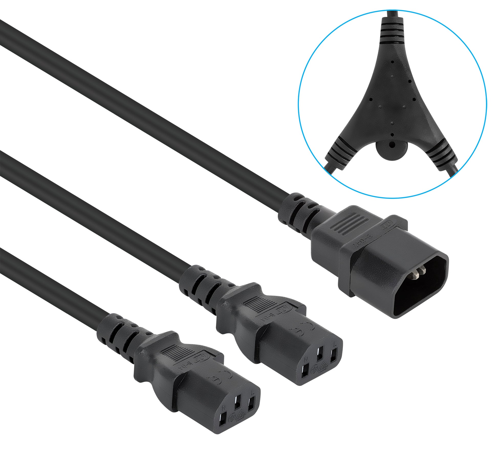 Power Cable Y-Splitter 2 x C13 to C14, 1.8 m Image 2