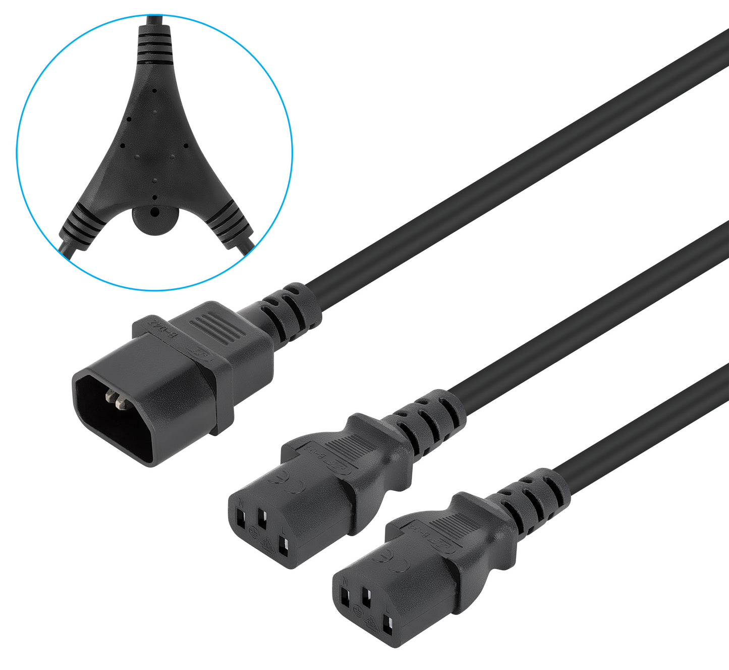 Power Cable Y-Splitter 2 x C13 to C14, 1.8 m Image 1