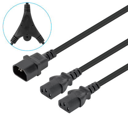 Power Cable Y-Splitter 2 x C13 to C14, 1.8 m Image 1