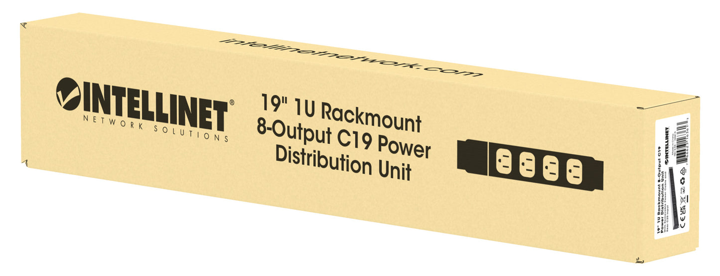 19" 1U Rackmount 8-Output C19 Power Distribution Unit (PDU) Packaging Image 2