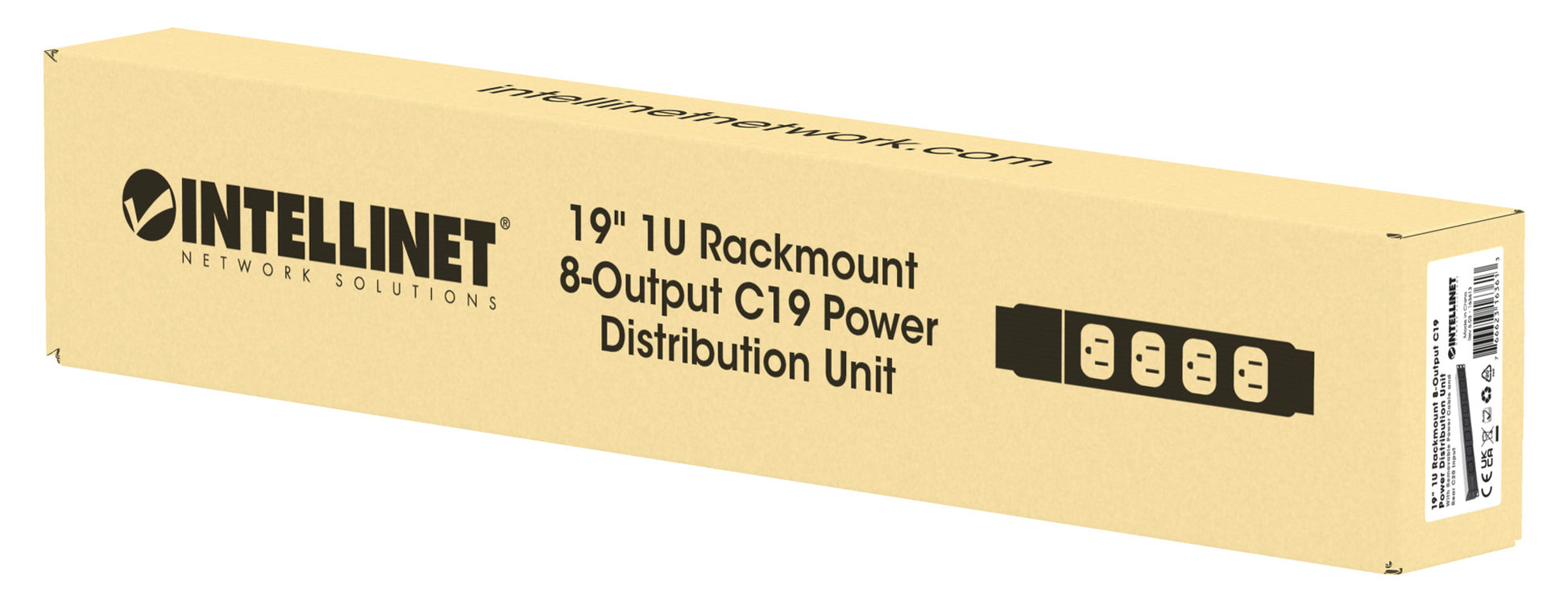 19" 1U Rackmount 8-Output C19 Power Distribution Unit (PDU) Packaging Image 2