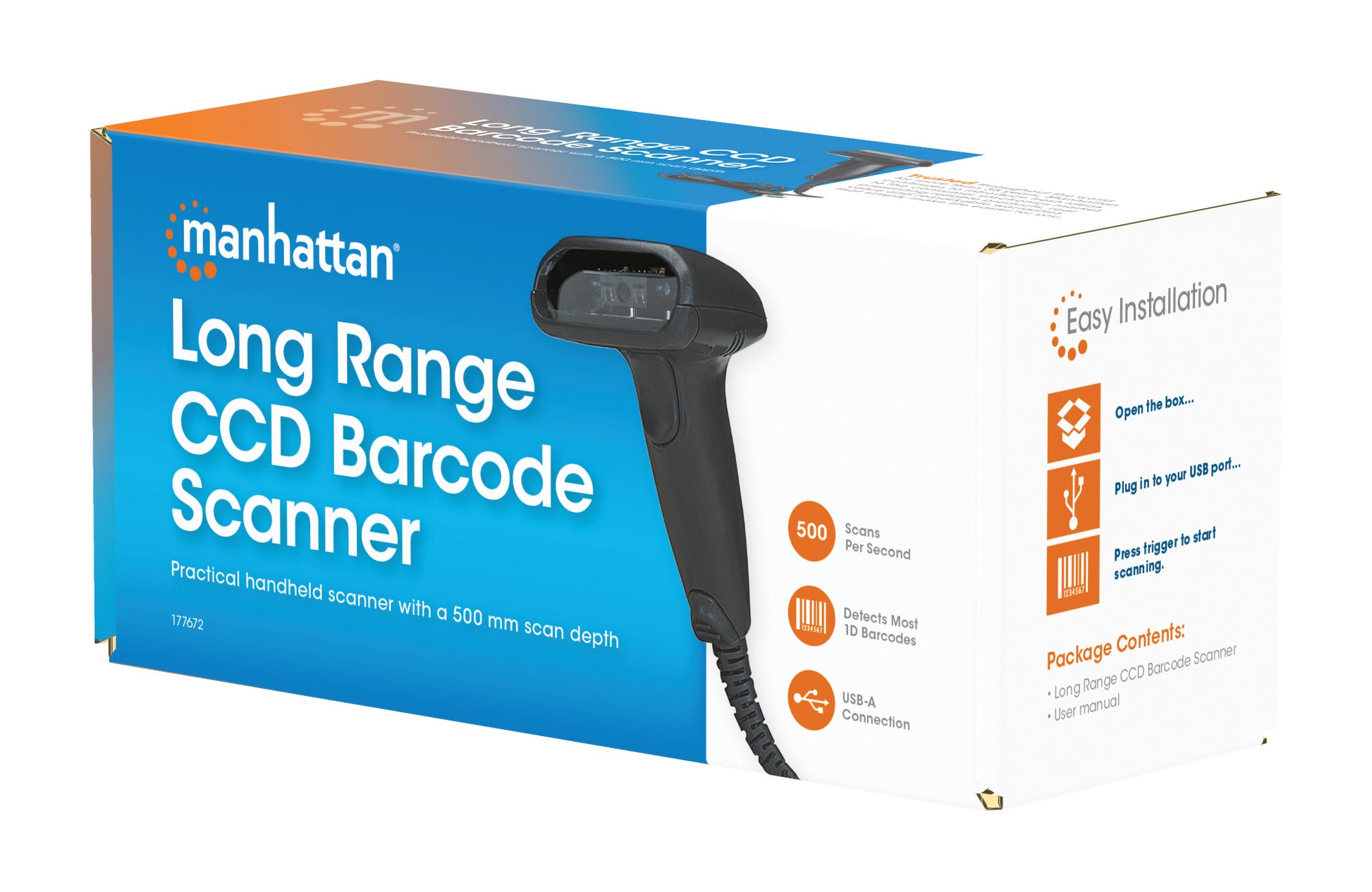 Long Range CCD Barcode Scanner Packaging Image 2