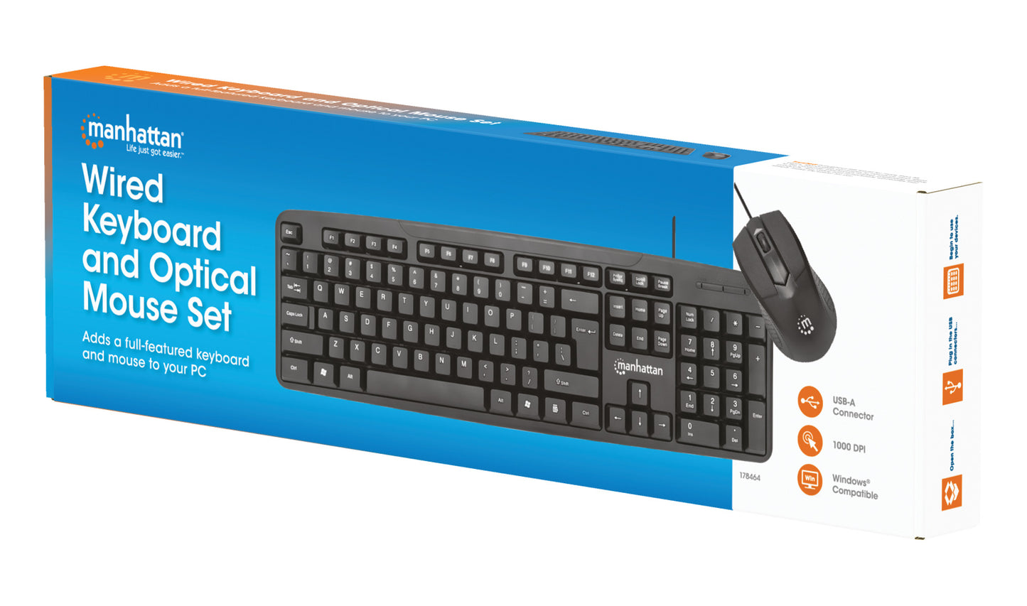 Wired Keyboard and Optical Mouse Set Packaging Image 2